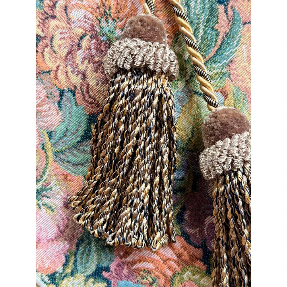 Vintage Curtain Tieback Double Tassel Drapery Holdback Traditional Window Decor